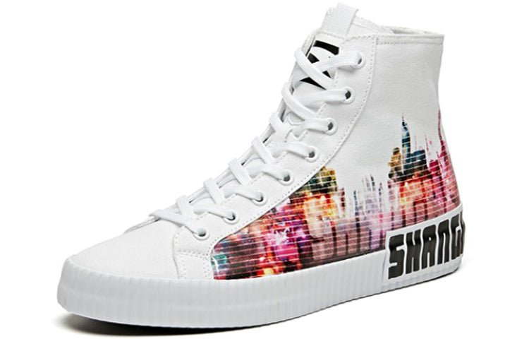 (WMNS) ANTA Life Series Sneakers Canvas High 'Shanghai' 12948620-1 - Image 2