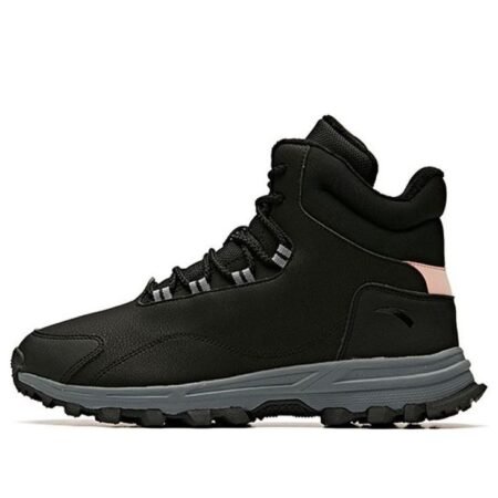 (WMNS) ANTA Outdoor Series Sneakers Fleeced High 'Black Beige Grey' 12948960-1