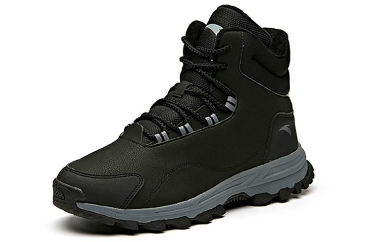 (WMNS) ANTA Outdoor Series Sneakers Fleeced High 'Black Beige Grey' 12948960-1 - Image 3