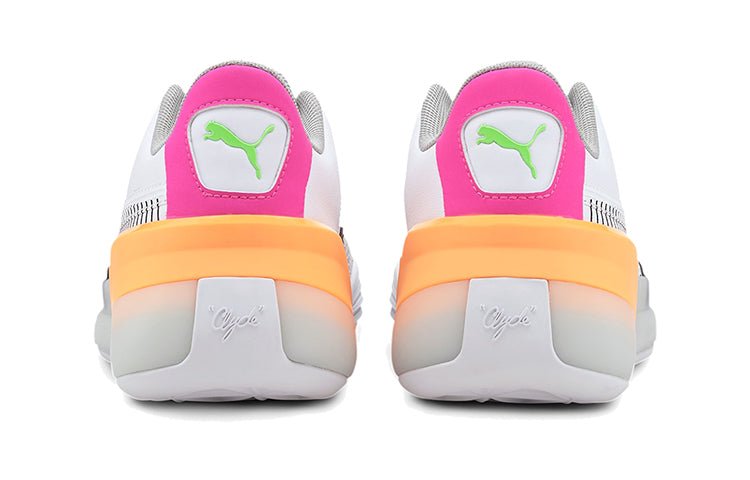 PUMA Clyde Hardwood Retro Fantasy 'White Pink Orange' 194165-01 - Image 5