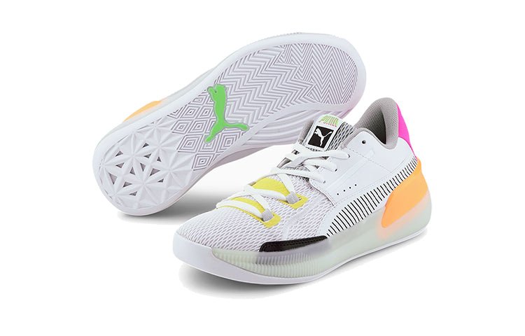 PUMA Clyde Hardwood Retro Fantasy 'White Pink Orange' 194165-01 - Image 6