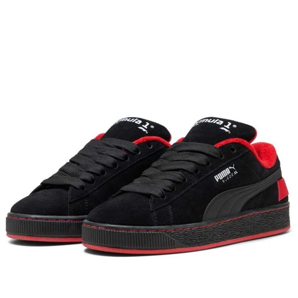 PUMA Formula 1 75 Years Suede XL 'Puma Black Pop Red' 308894-01 - Image 2
