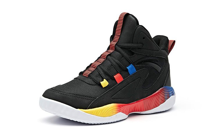 (GS) ANTA High Top Basketball Shoes 'Black Blue Yellow' 312011115B-1 - Image 2