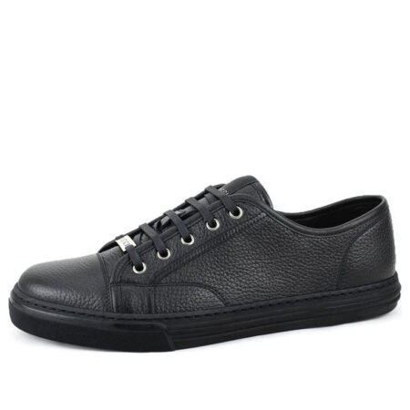 Gucci Pebbled Nappa Leather Low-top Sneakers 'Black' 312615-AOD50-1000