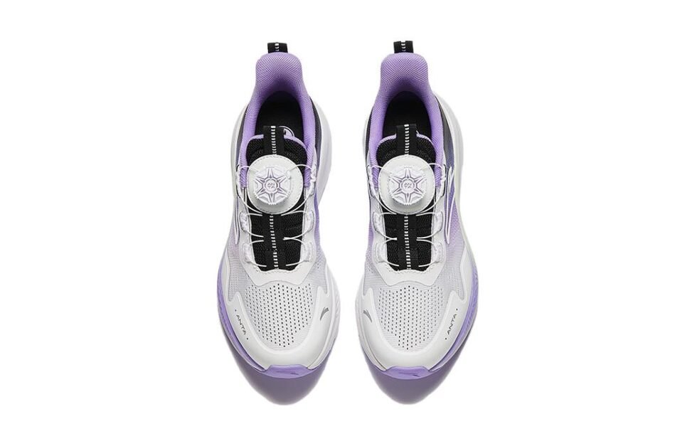 (GS) ANTA Running Series Sneakers 'White Purple Black' 322425509-3 - Image 3