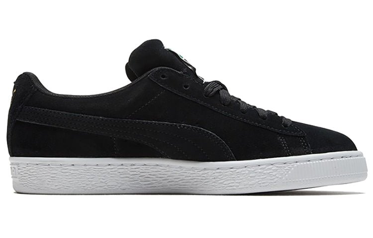 PUMA Suede Low Casual Board Shoes Black/Gold 352634-87 - Image 2