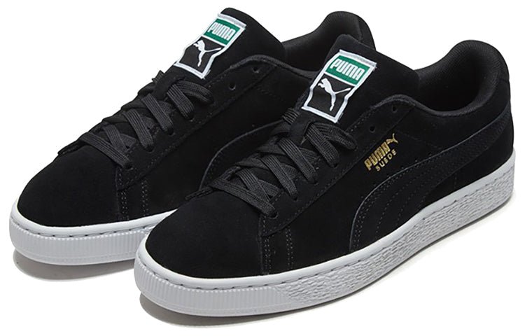 PUMA Suede Low Casual Board Shoes Black/Gold 352634-87 - Image 3