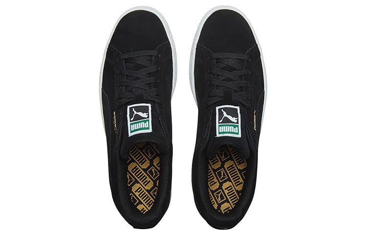 PUMA Suede Low Casual Board Shoes Black/Gold 352634-87 - Image 4