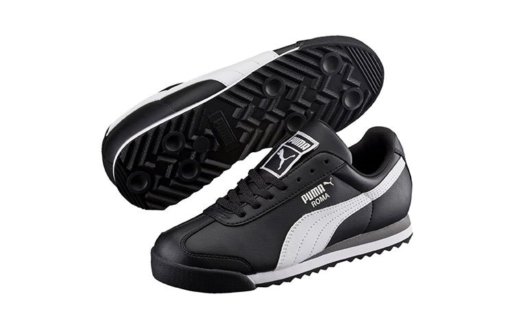 (GS) PUMA Roma Basic 'Black White Silver' 354259-01 - Image 3