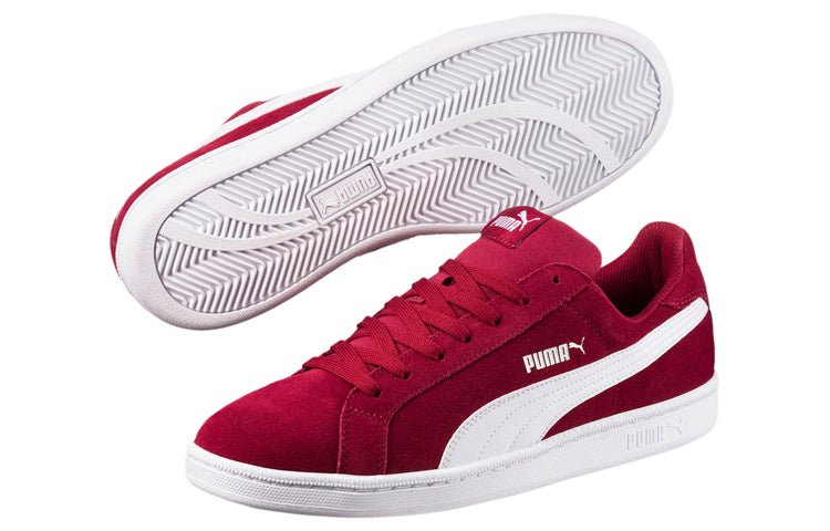 PUMA Smash Suede Retro Low Top skate shoes Red 361730-18 - Image 2