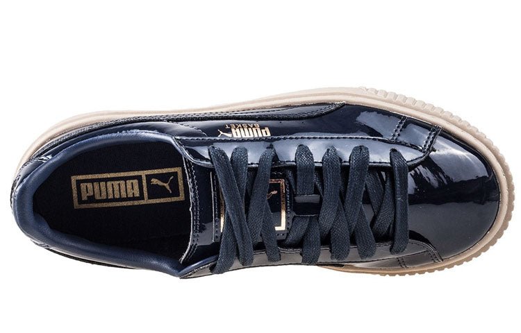 (WMNS) PUMA Basket Platform Patent Marshmallow 'Black' 363314-06 - Image 2