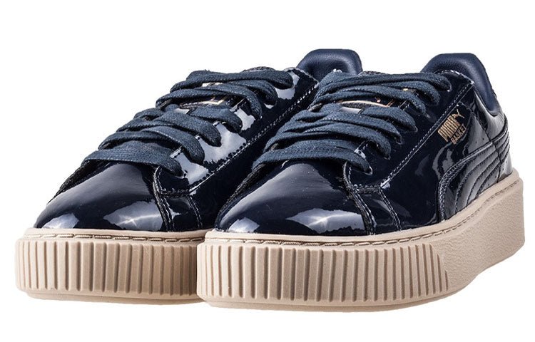 (WMNS) PUMA Basket Platform Patent Marshmallow 'Black' 363314-06 - Image 3