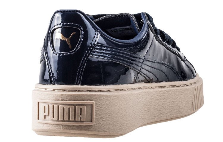(WMNS) PUMA Basket Platform Patent Marshmallow 'Black' 363314-06 - Image 4
