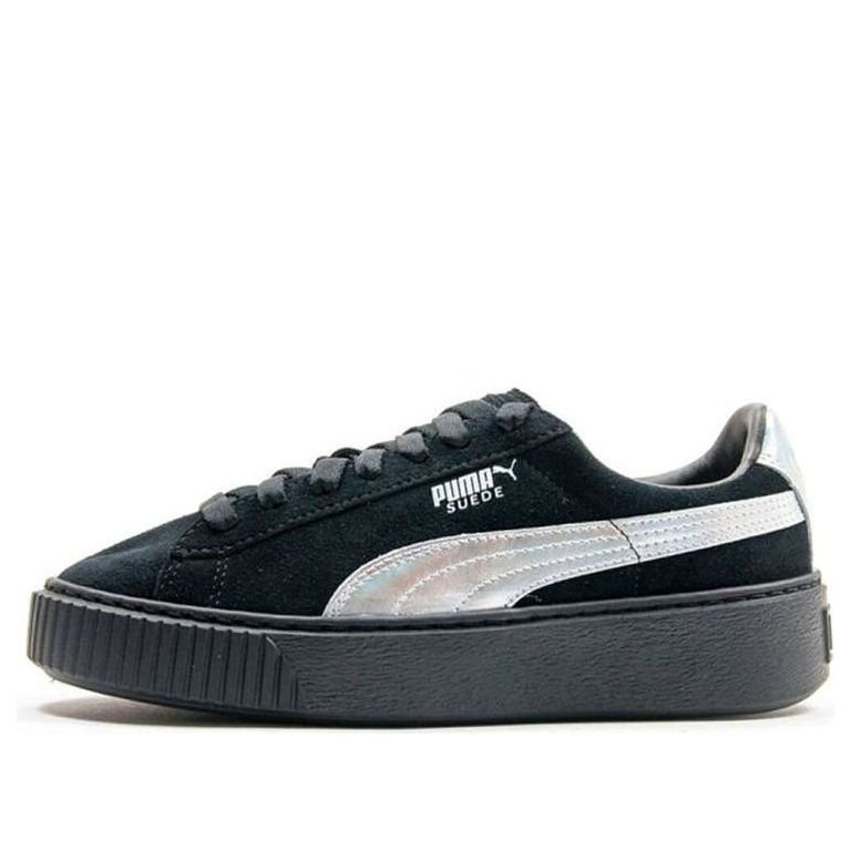 (WMNS) PUMA Suede Platform 'Black/Silver' 363649-01