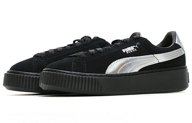(WMNS) PUMA Suede Platform 'Black/Silver' 363649-01 - Image 2
