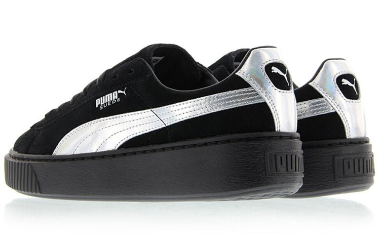 (WMNS) PUMA Suede Platform 'Black/Silver' 363649-01 - Image 3