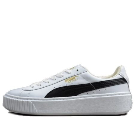 (WMNS) PUMA Basket Platform 'Black White' 364040-05
