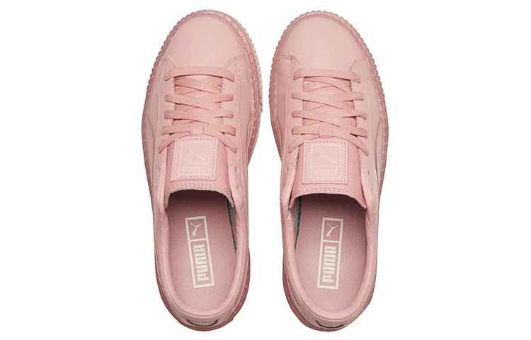 (WMNS) PUMA Basket Platform Core Pink Low Board Shoes 364040-09 - Image 4