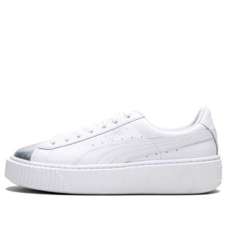 (WMNS) PUMA Suede Platform White/Silver 364525-01