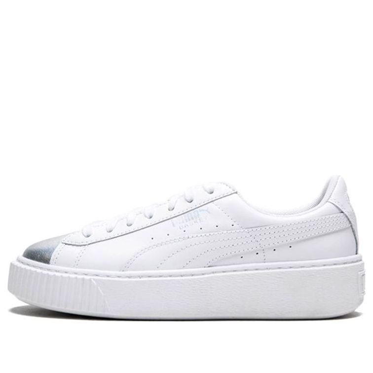 (WMNS) PUMA Suede Platform White/Silver 364525-01