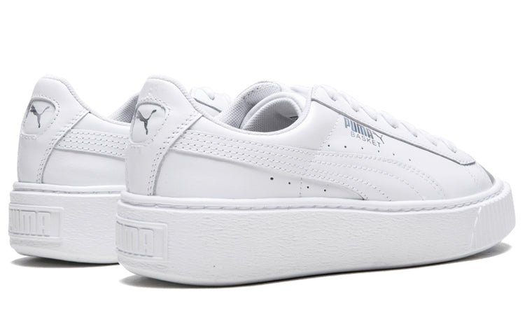 (WMNS) PUMA Suede Platform White/Silver 364525-01 - Image 4