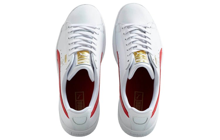 PUMA Clyde Core Leather Foil 'White Cherry' 364669-03 - Image 3