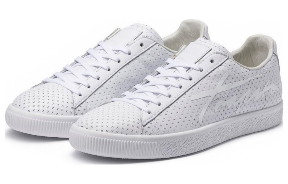 (WMNS) PUMA x Clyde Perforated Trapstar Shoes 'White' 364714-03 - Image 3