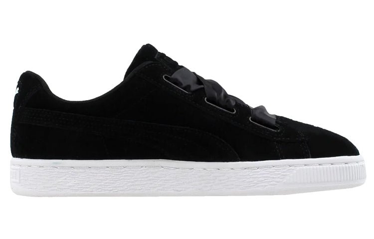 (GS) PUMA Suede Heart Sneakers Black/White 365009-03 - Image 2