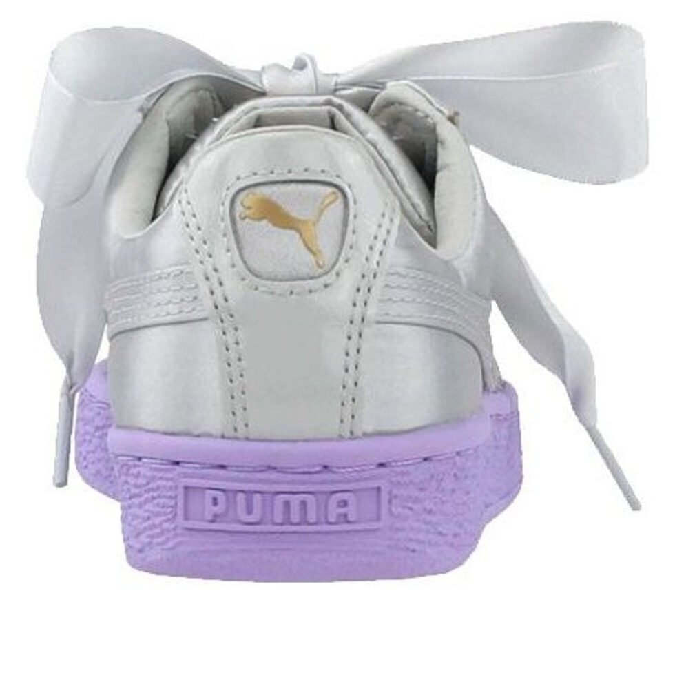 (GS) PUMA Basket Heart Tween 'Silver Purple' 365141-02 - Image 2