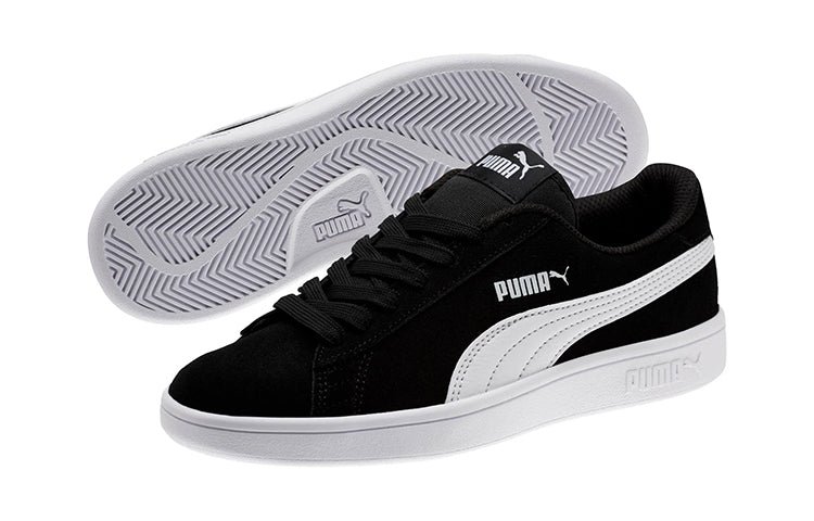 PUMA Smash V2 Suede Jr White/Black 365176-01 - Image 4