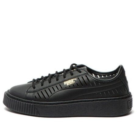 (WMNS) PUMA Basket Platform Summer Casual Shoes Black 365190-02