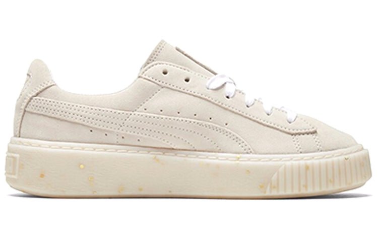 (WMNS) PUMA Suede Platform Buff/Gold Board Shoes 365621-02 - Image 2