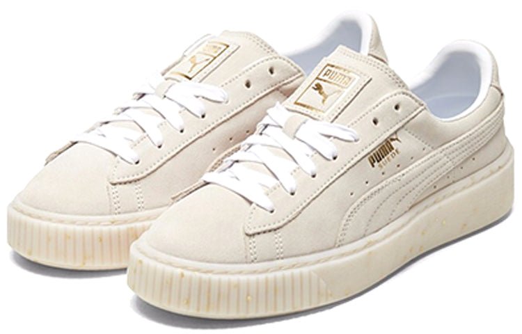 (WMNS) PUMA Suede Platform Buff/Gold Board Shoes 365621-02 - Image 3