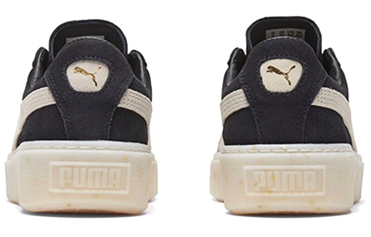 (WMNS) PUMA Suede Platform Black/White/Gold Board Shoes 365621-03 - Image 5