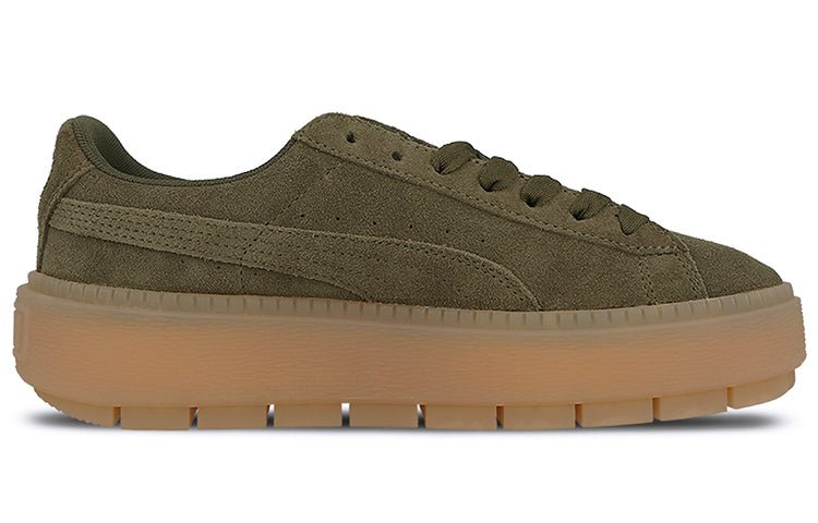 (WMNS) PUMA Suede Platform Trace 'Olive Night' 365830-03 - Image 2