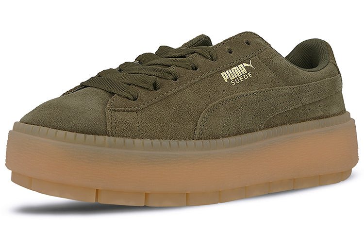 (WMNS) PUMA Suede Platform Trace 'Olive Night' 365830-03 - Image 3