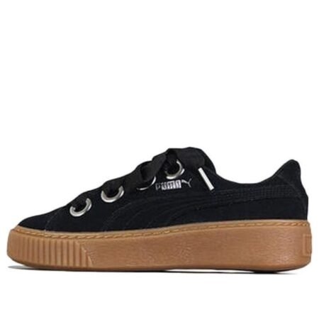 (WMNS) PUMA Platform Kiss Suede 'Black' 366461-01