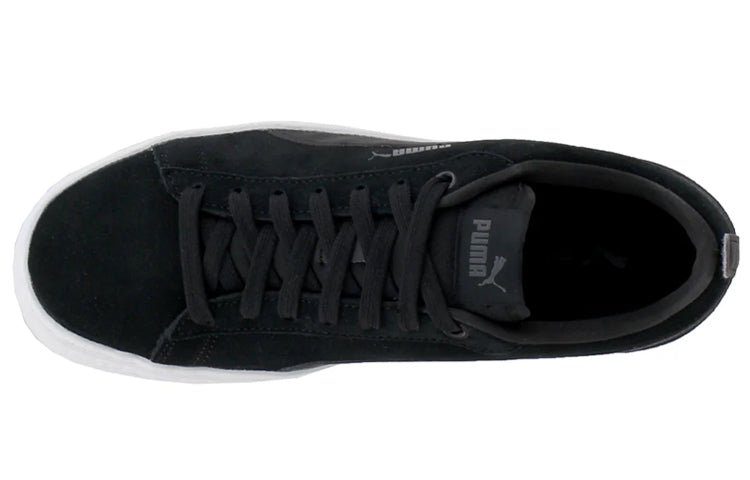 PUMA Smash Platform Suede Casual Board Shoes Black/White 366488-01 - Image 3