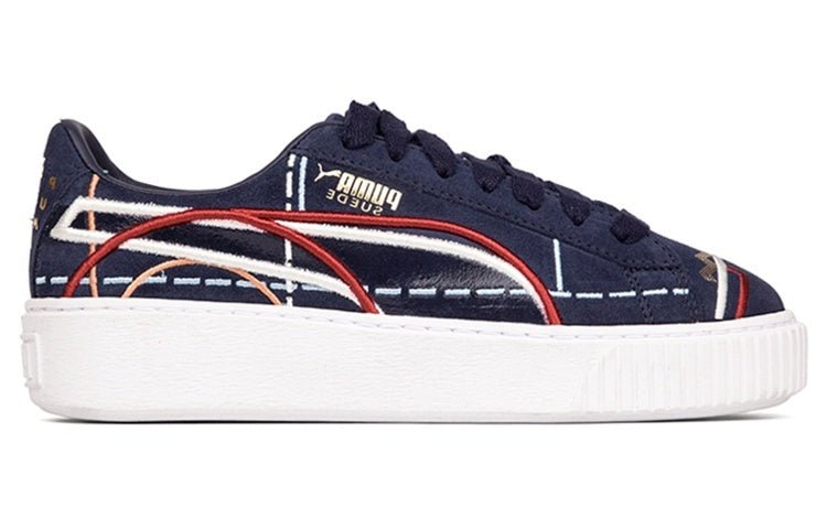 (WMNS) PUMA Suede Platform Courture 'Blue Red' 366685-02 - Image 2