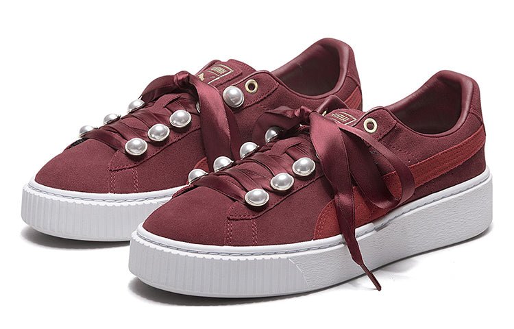 (WMNS) PUMA Suede Platform Bling 'Red' 366688-03 - Image 3