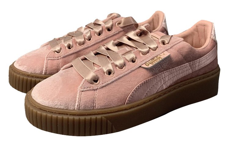 (WMNS) PUMA Suede Platform Pink Skateboarding Shoes Pink 366721-02 - Image 3