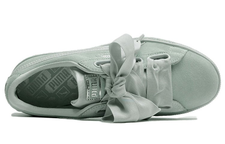 (WMNS) PUMA Suede Heart Ep Blue Flo Sneakers Green 366922-03 - Image 3