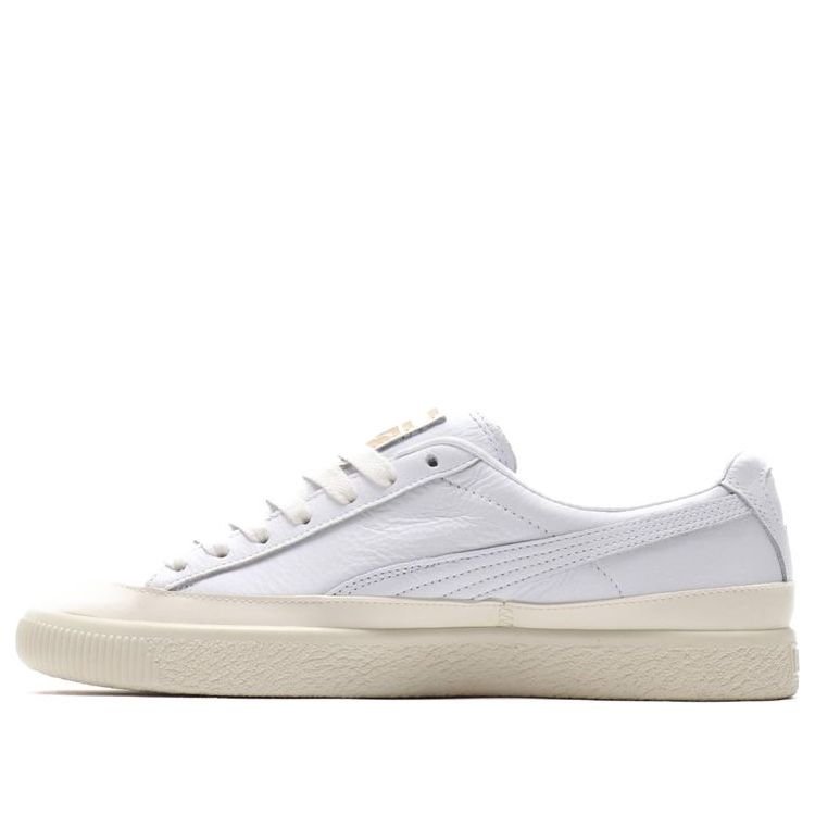 PUMA Clyde Rubber Toe Leather Leisure Board Shoes White 366986-01