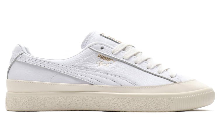 PUMA Clyde Rubber Toe Leather Leisure Board Shoes White 366986-01 - Image 2