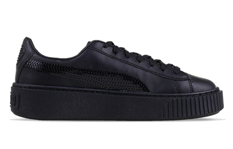 (WMNS) PUMA Basket Platform Bling 'Black' 367237-01 - Image 2