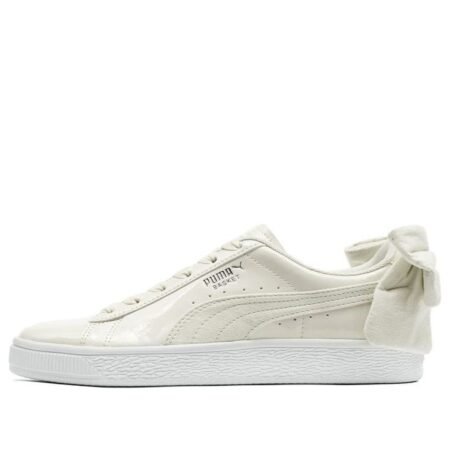 (WMNS) PUMA Basket Suede Bow Leisure Board Shoes Creamy/White 367353-04