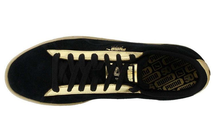 PUMA Suede Classic Metallic Leisure Board Shoes Black/Golden 367397-01 - Image 3