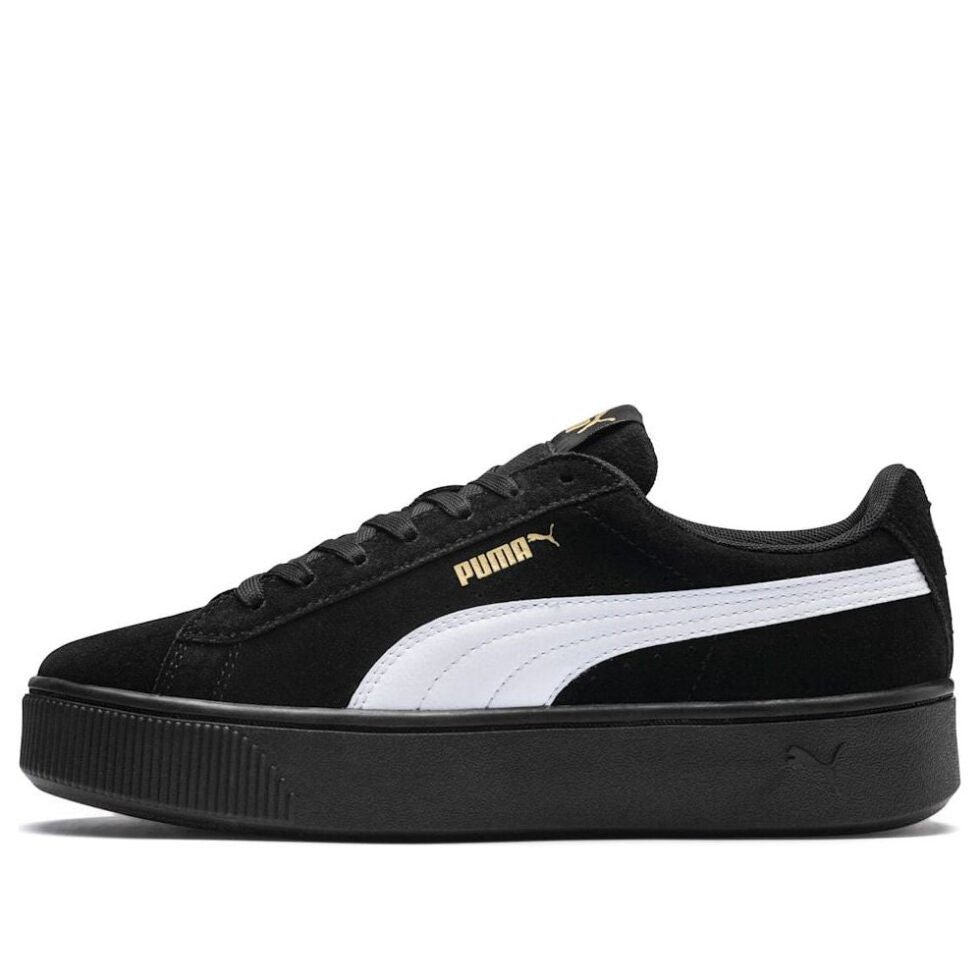(WMNS) PUMA Vikky Stacked Retro Casual Skateboarding Shoes Black 369144-03