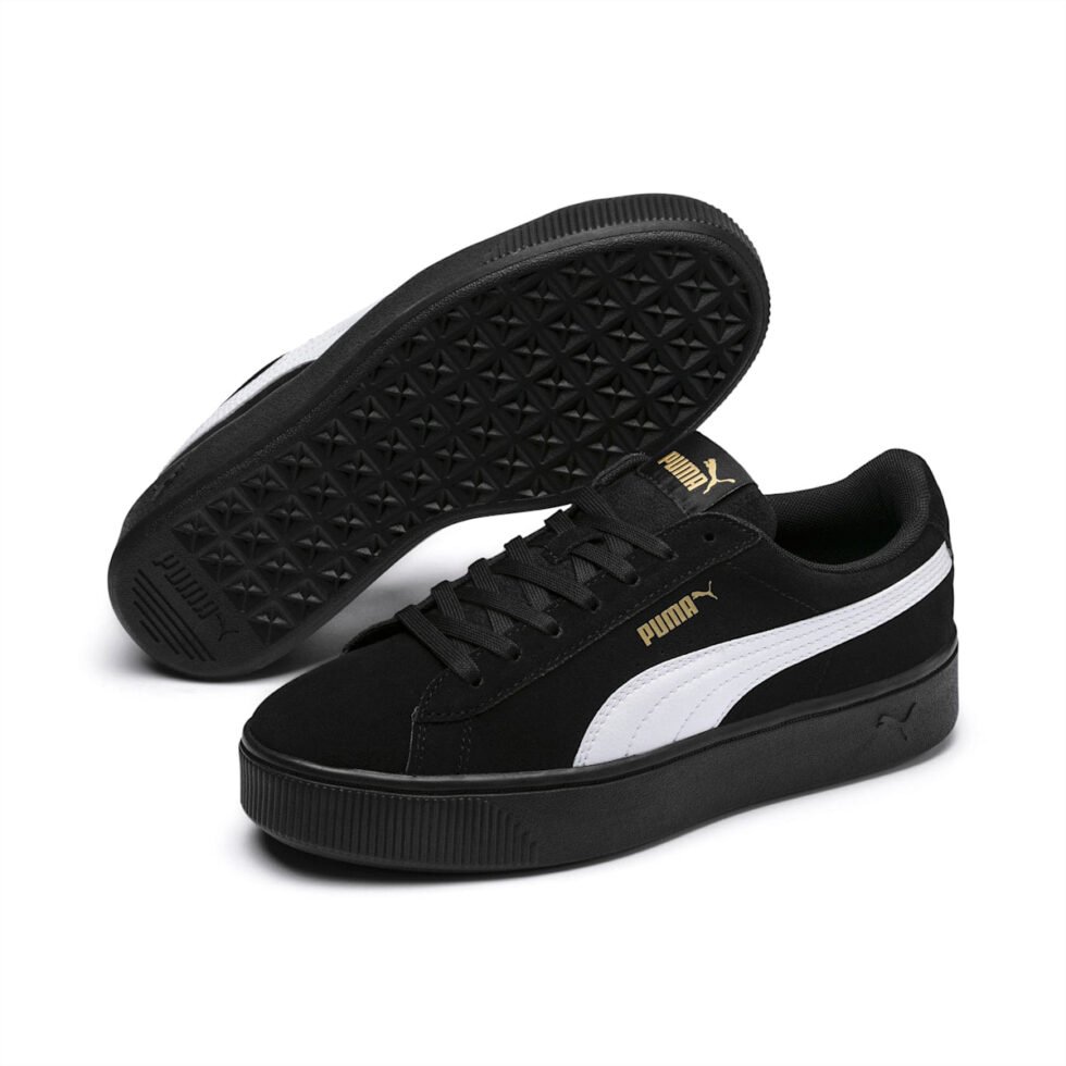 (WMNS) PUMA Vikky Stacked Retro Casual Skateboarding Shoes Black 369144-03 - Image 2