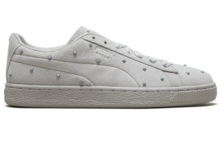 (WMNS) PUMA Suede Studs Grey Lace Up Sneakers 369563-01 - Image 2